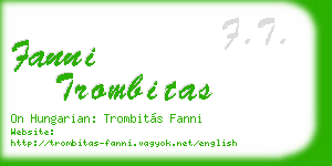 fanni trombitas business card